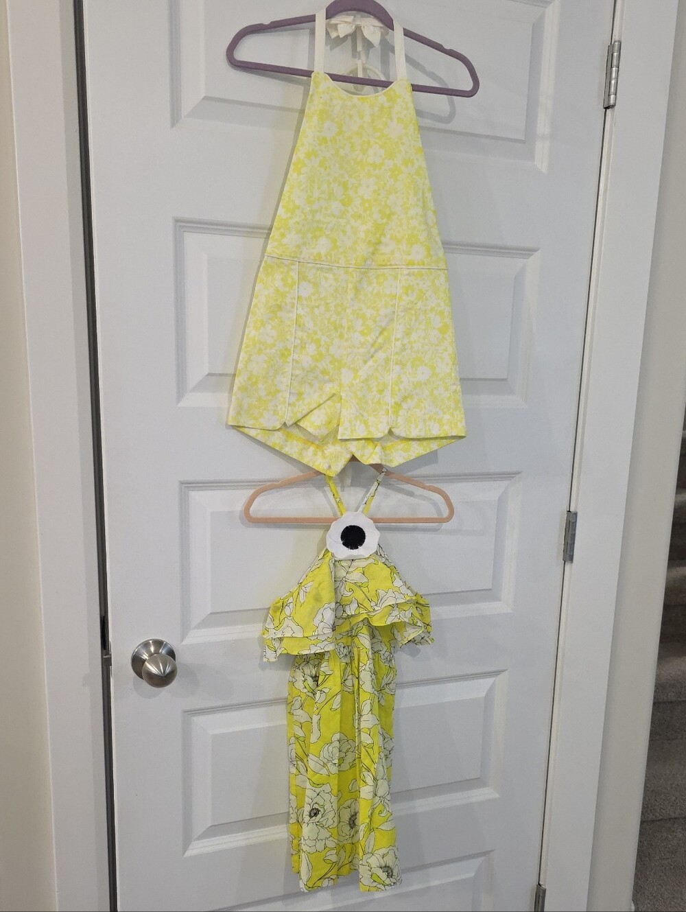 *BNWT* 2 J&J Yellow Floral Halter Romper + Ruffle Dress Set